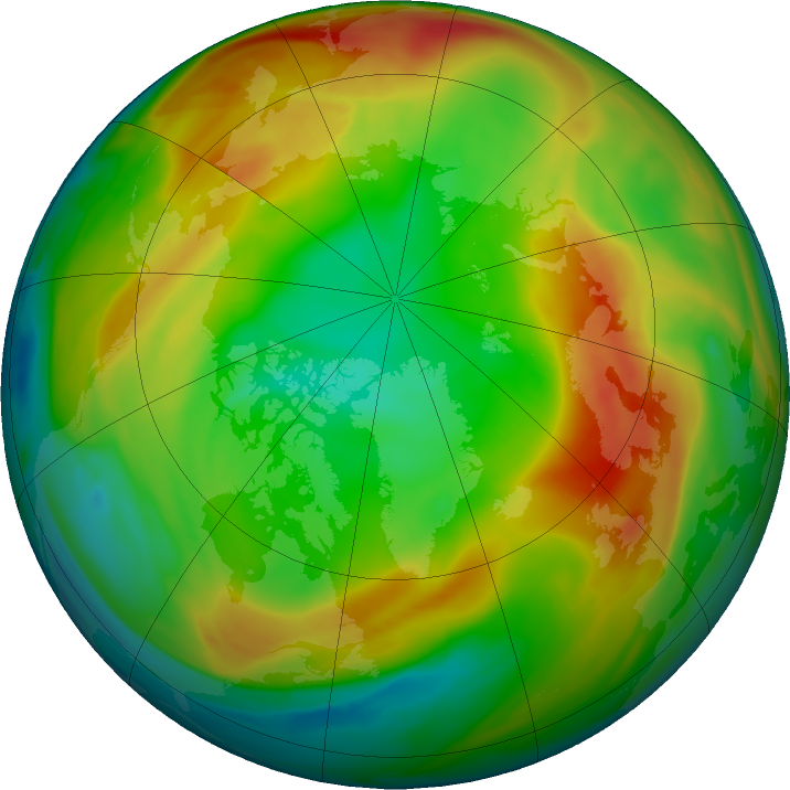 Arctic ozone map for 19 February 2022